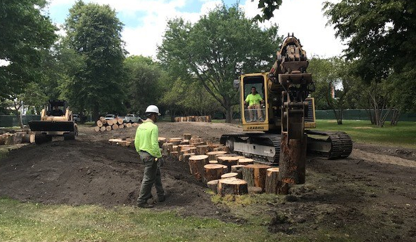 under construction log stepper